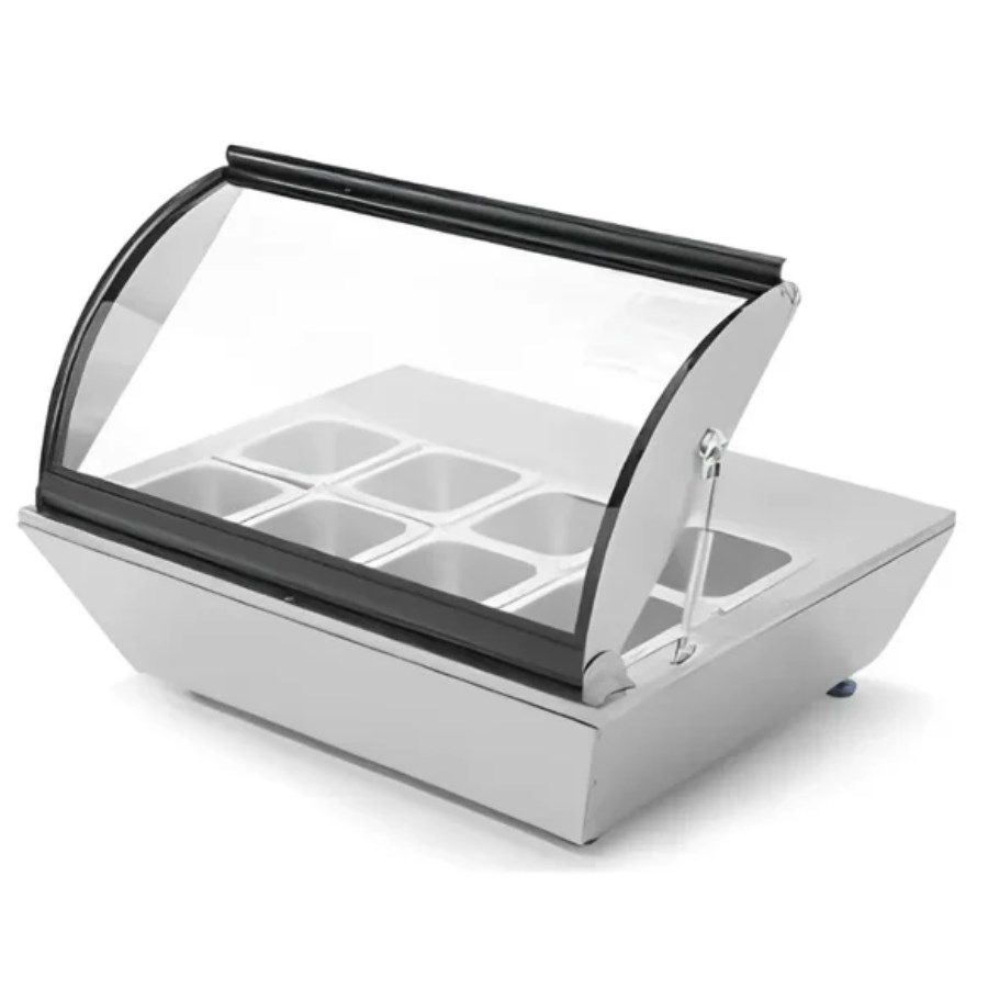RTR-67L MIGSA BASE CALIENTE ELÉCTRICA DE 8 INSERTOS DE SOBRE MESA CON TAPA